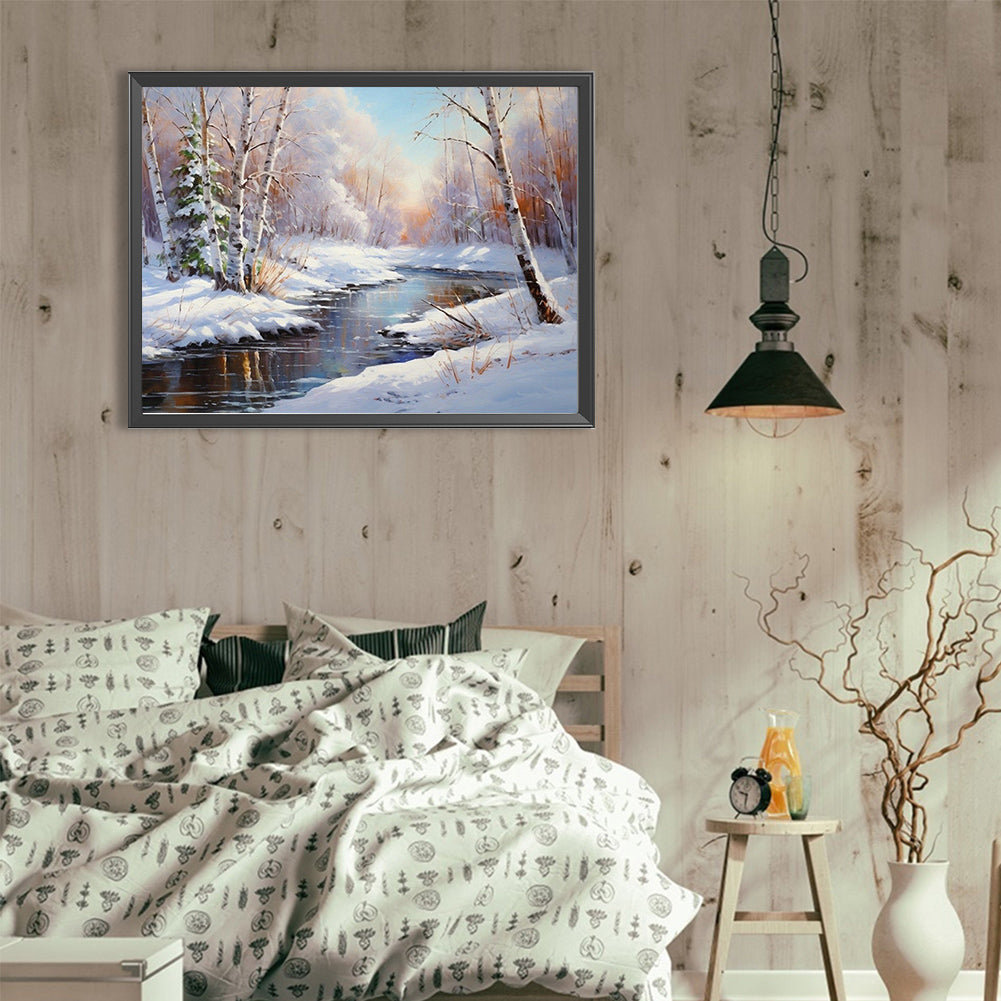 Snow Mountain - Full Round Drill Diamond Painting 40*30CM