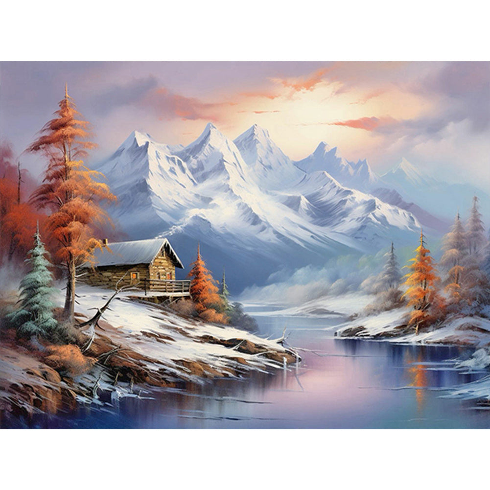 Snow Mountain - Full Round Drill Diamond Painting 40*30CM