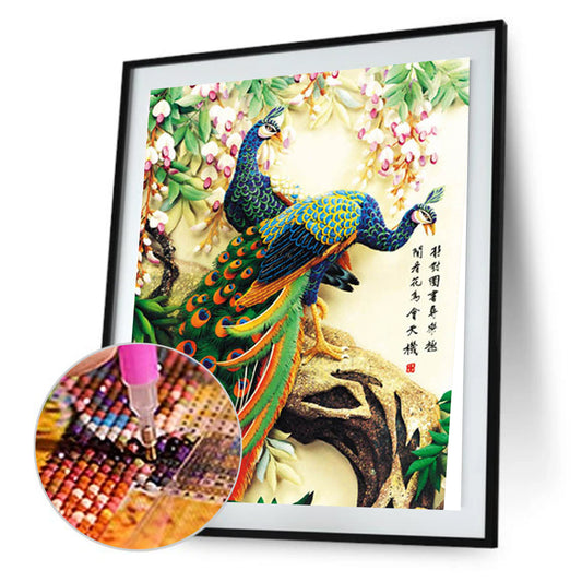 Peacock - Special Shaped Drill Diamond Painting 32*45CM