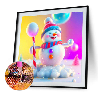 Candy Snowman - Full Round Drill Diamond Painting 40*40CM