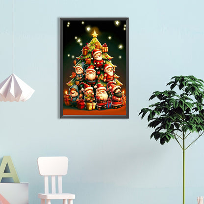 Santa Christmas Tree - Full Round Drill Diamond Painting 40*60CM