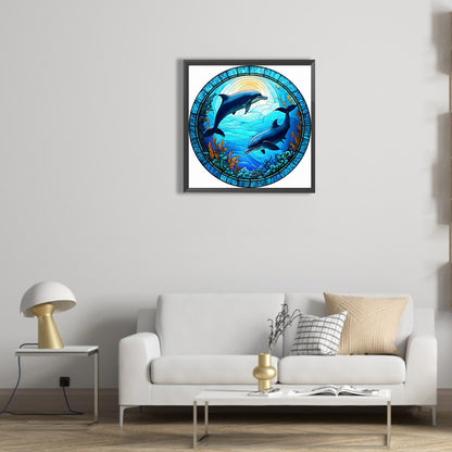 Medallion Dolphin - Full Round Drill Diamond Painting 30*30CM