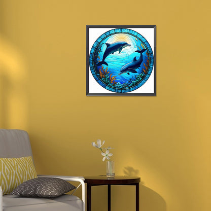 Medallion Dolphin - Full Round Drill Diamond Painting 30*30CM