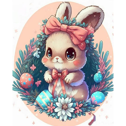 Flower Rabbit - 16CT Stamped Cross Stitch 40*50CM