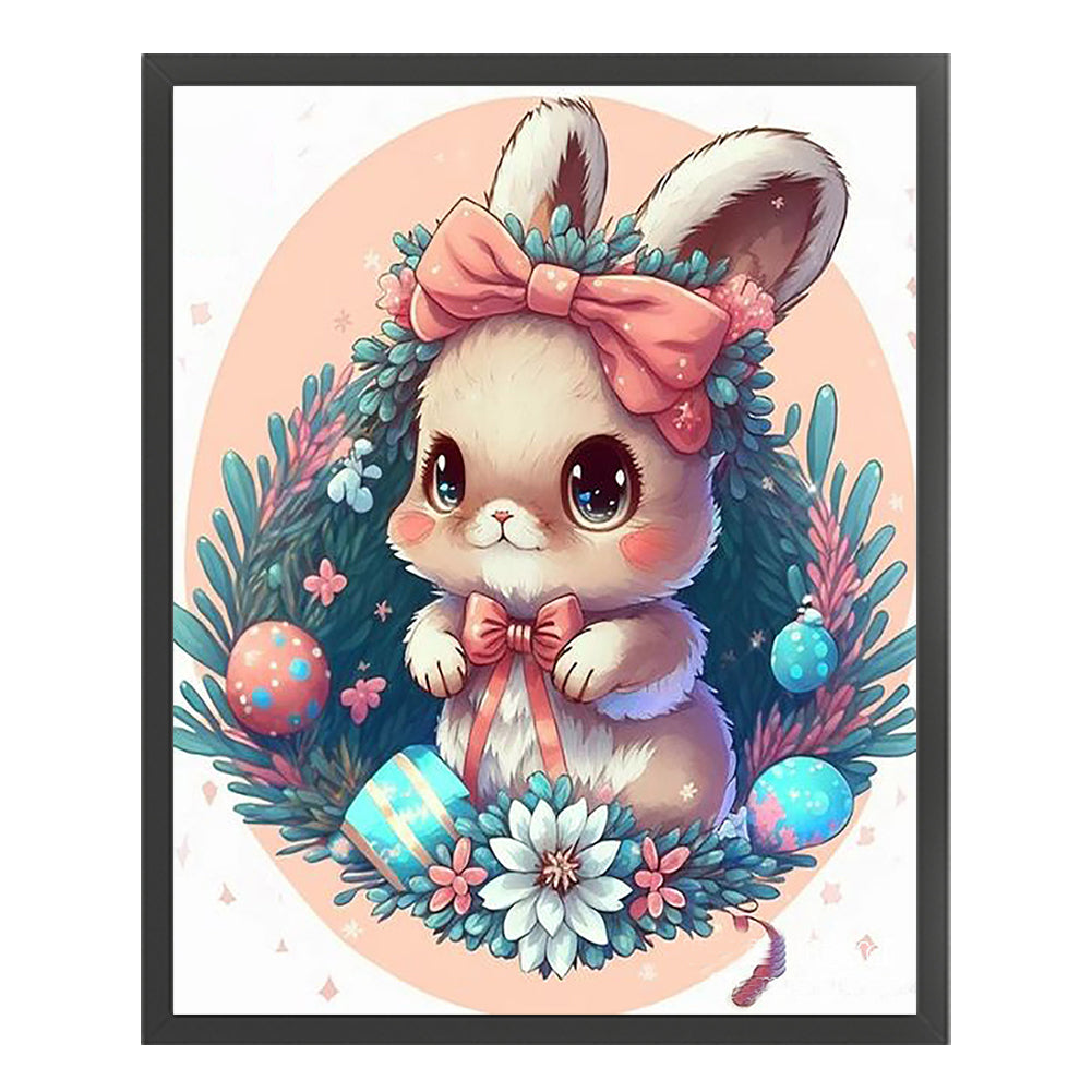 Flower Rabbit - 16CT Stamped Cross Stitch 40*50CM