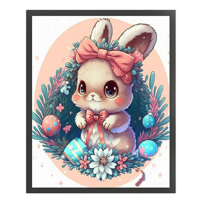 Flower Rabbit - 16CT Stamped Cross Stitch 40*50CM