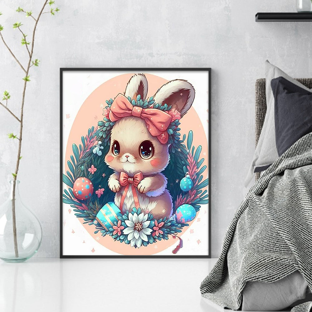 Flower Rabbit - 16CT Stamped Cross Stitch 40*50CM