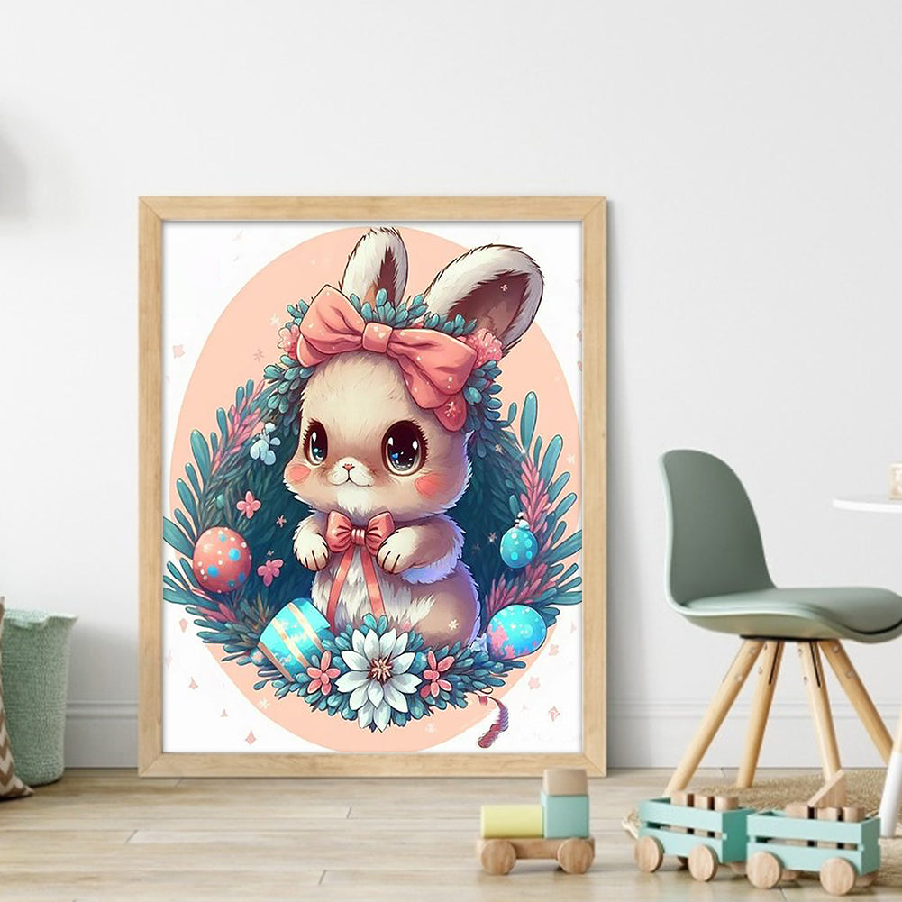 Flower Rabbit - 16CT Stamped Cross Stitch 40*50CM