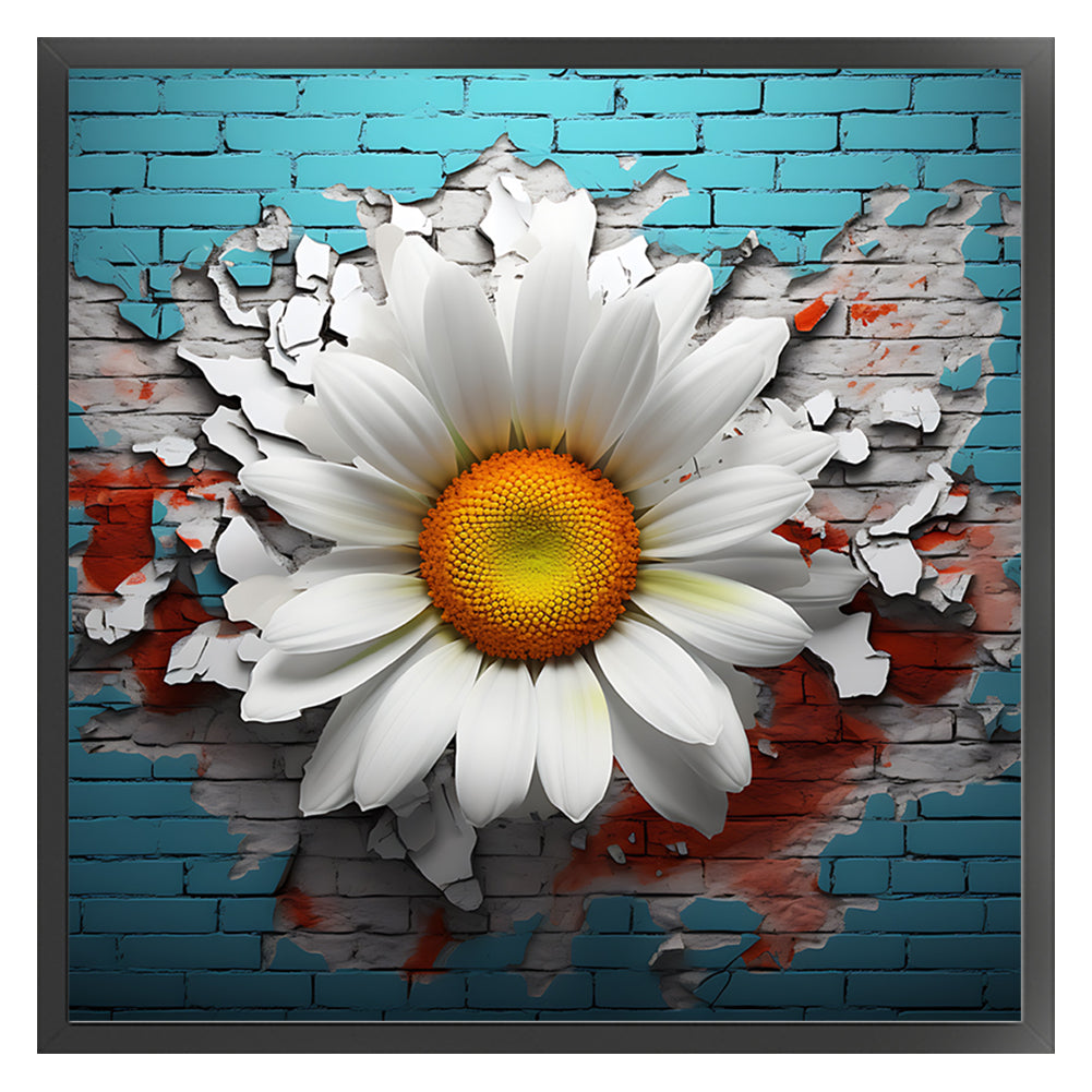 Flowers Growing In Cracks In Wall - 11CT Stamped Cross Stitch 40*40CM