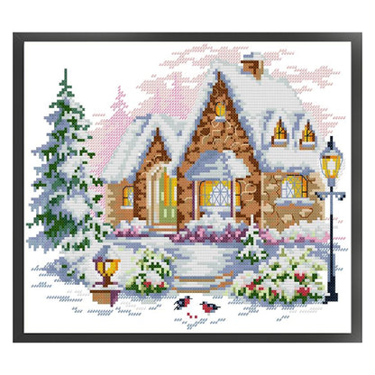 Winter Conservatory - 14CT Stamped Cross Stitch 30*26CM(Joy Sunday)