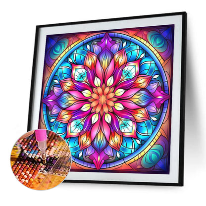 Mandala Glass Painting - Full AB Round Drill Diamond Painting 40*40CM