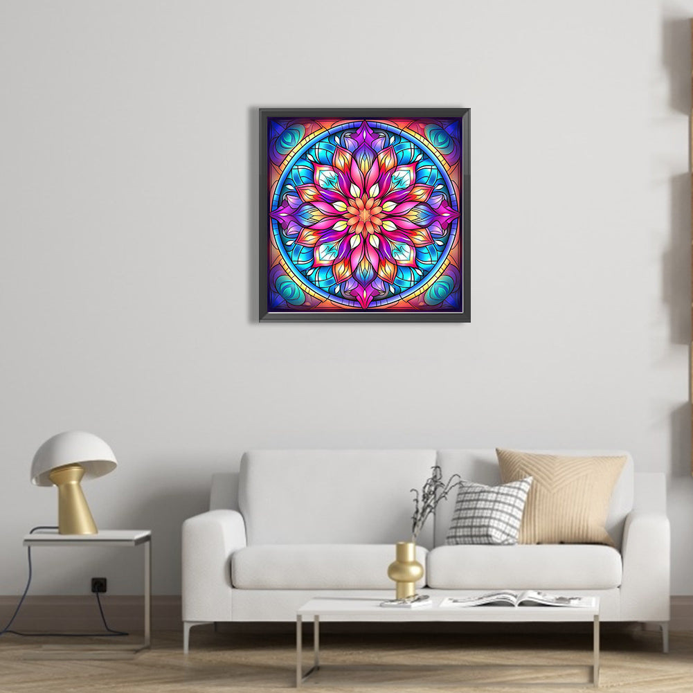 Mandala Glass Painting - Full AB Round Drill Diamond Painting 40*40CM