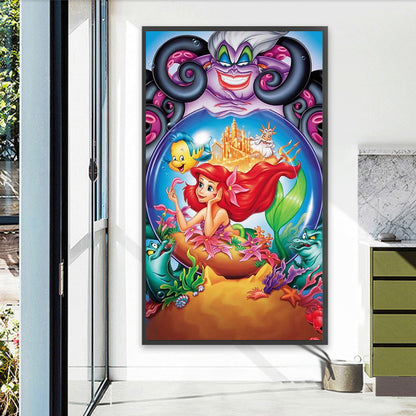 Mermaid Ariel - Full AB Round Drill Diamond Painting 40*70CM