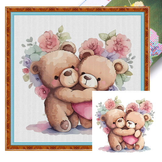 Bear - 18CT Stamped Cross Stitch 25*25CM