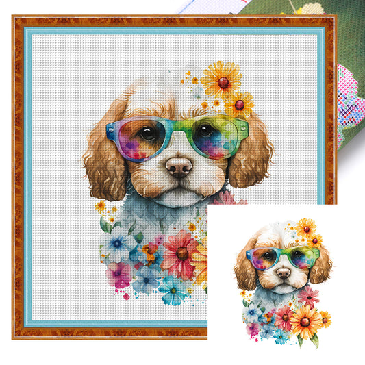 Dog - 18CT Stamped Cross Stitch 25*25CM