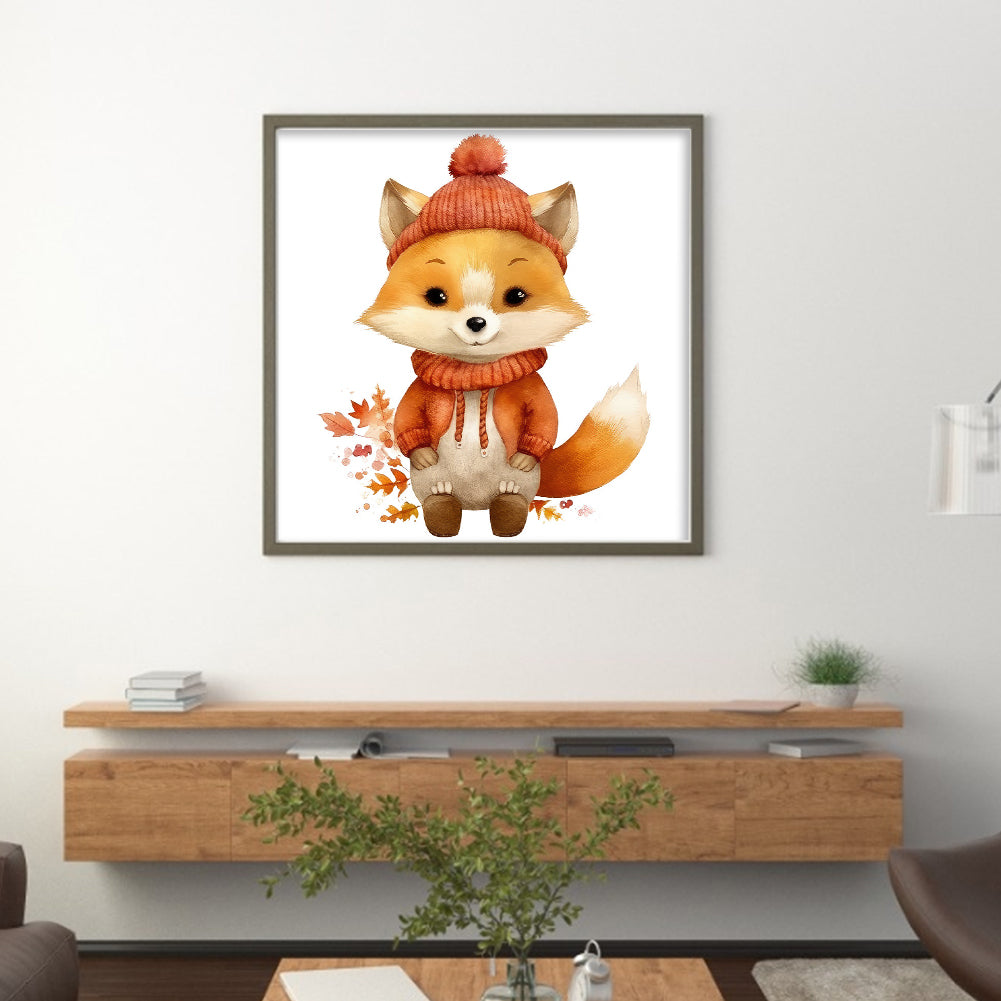 Fox - 18CT Stamped Cross Stitch 25*25CM