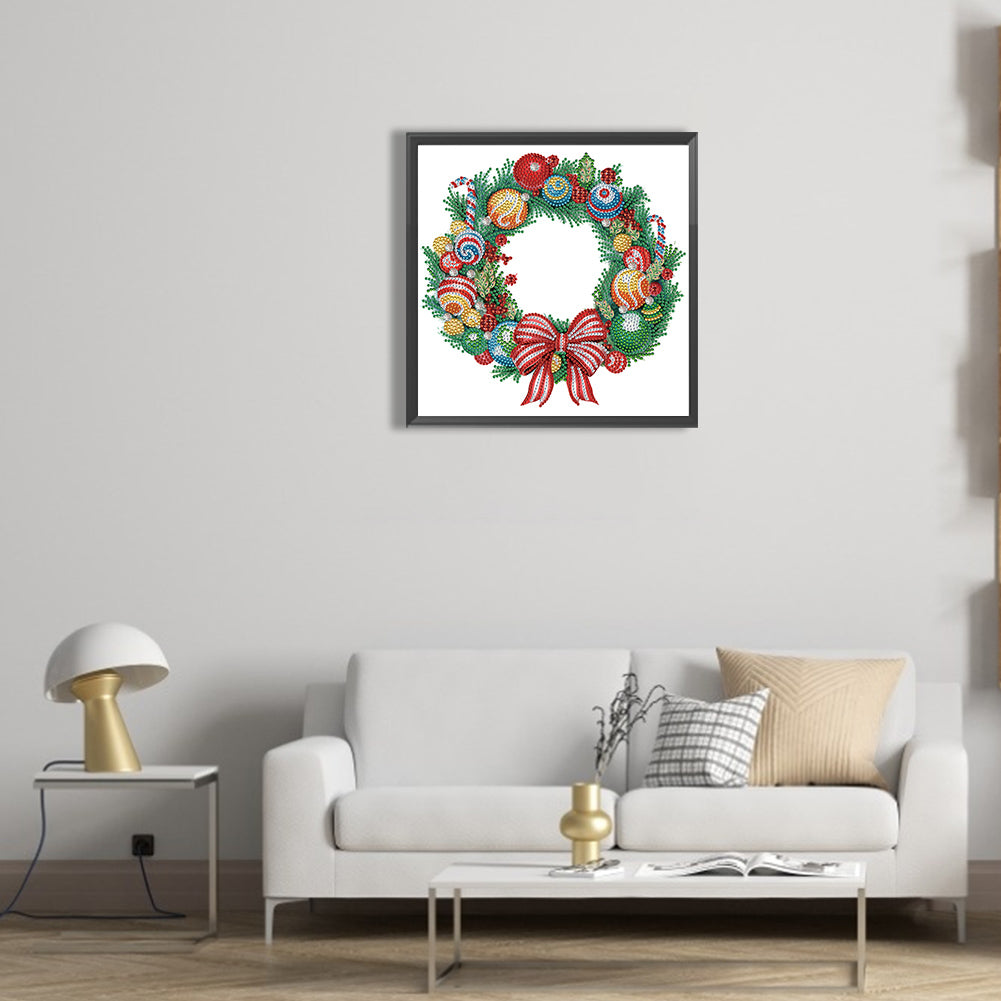 Christmas Wreath - Special Shaped Drill Diamond Painting 30*30CM