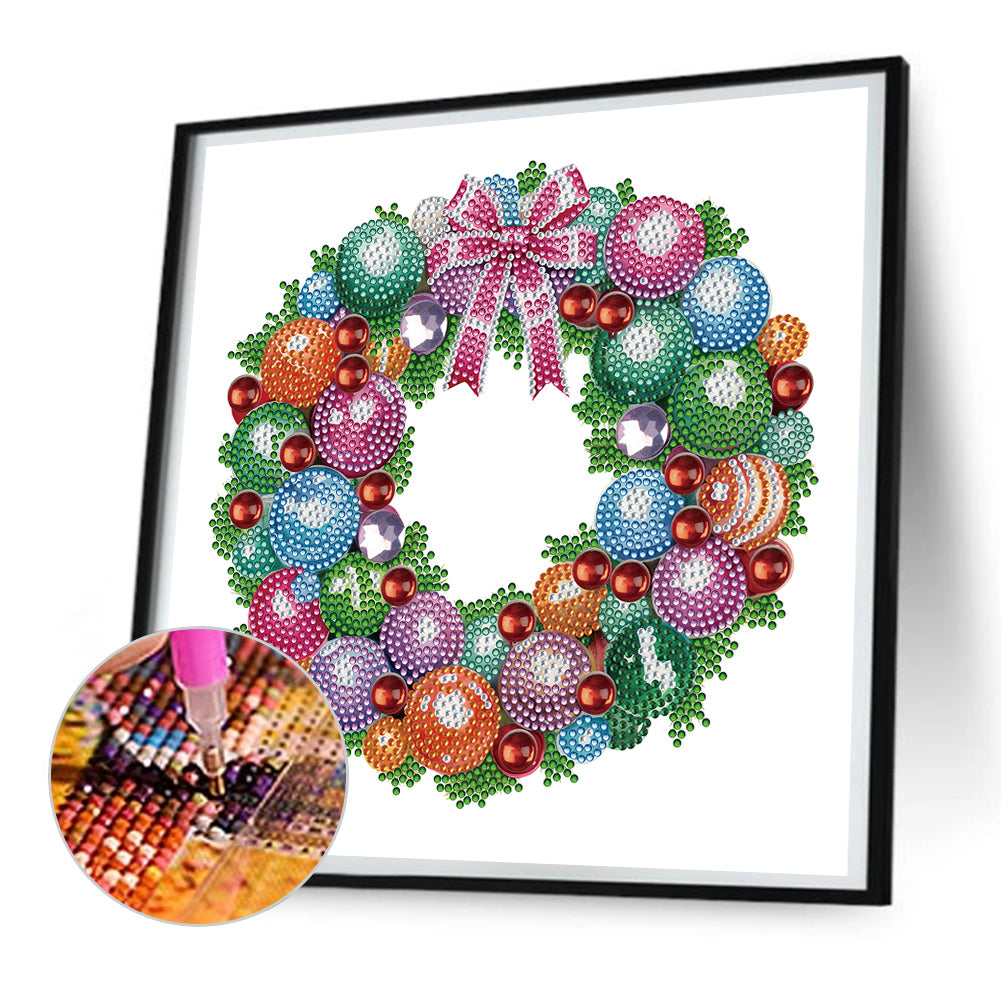 Christmas Wreath - Special Shaped Drill Diamond Painting 30*30CM