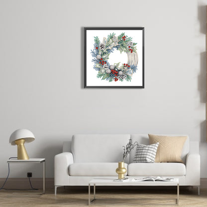 Christmas Wreath - Special Shaped Drill Diamond Painting 30*30CM