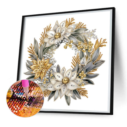 Christmas Wreath - Special Shaped Drill Diamond Painting 30*30CM