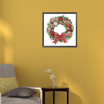 Christmas Wreath - Special Shaped Drill Diamond Painting 30*30CM