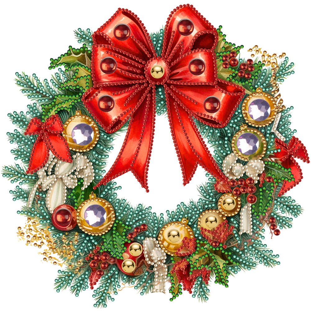 Christmas Wreath - Special Shaped Drill Diamond Painting  30*30CM