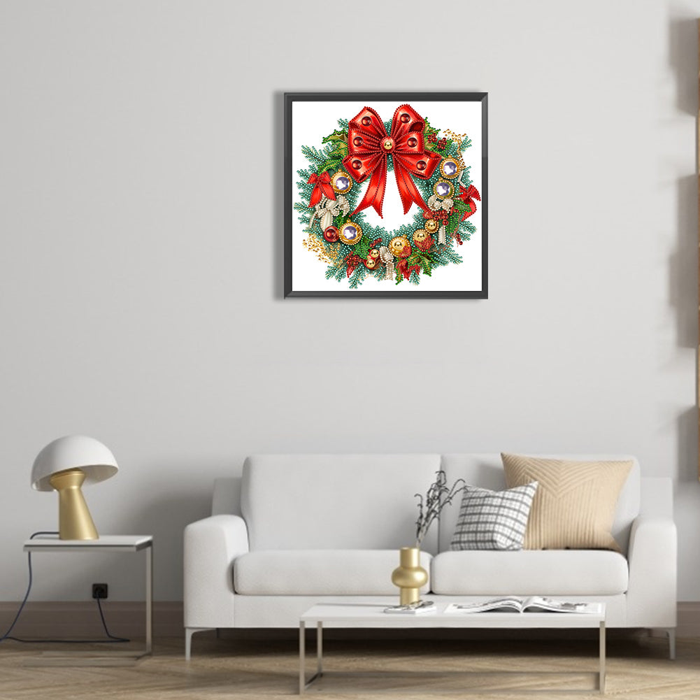 Christmas Wreath - Special Shaped Drill Diamond Painting  30*30CM