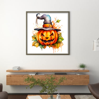 Halloween Pumpkin - 18CT Stamped Cross Stitch 25*25CM