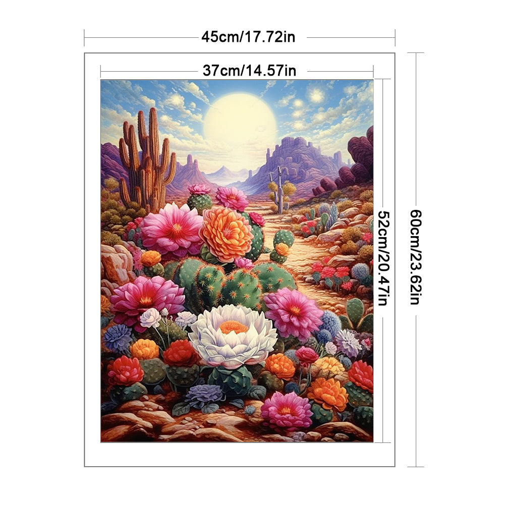 Desert Cactus Flower - 11CT Stamped Cross Stitch 45*60CM