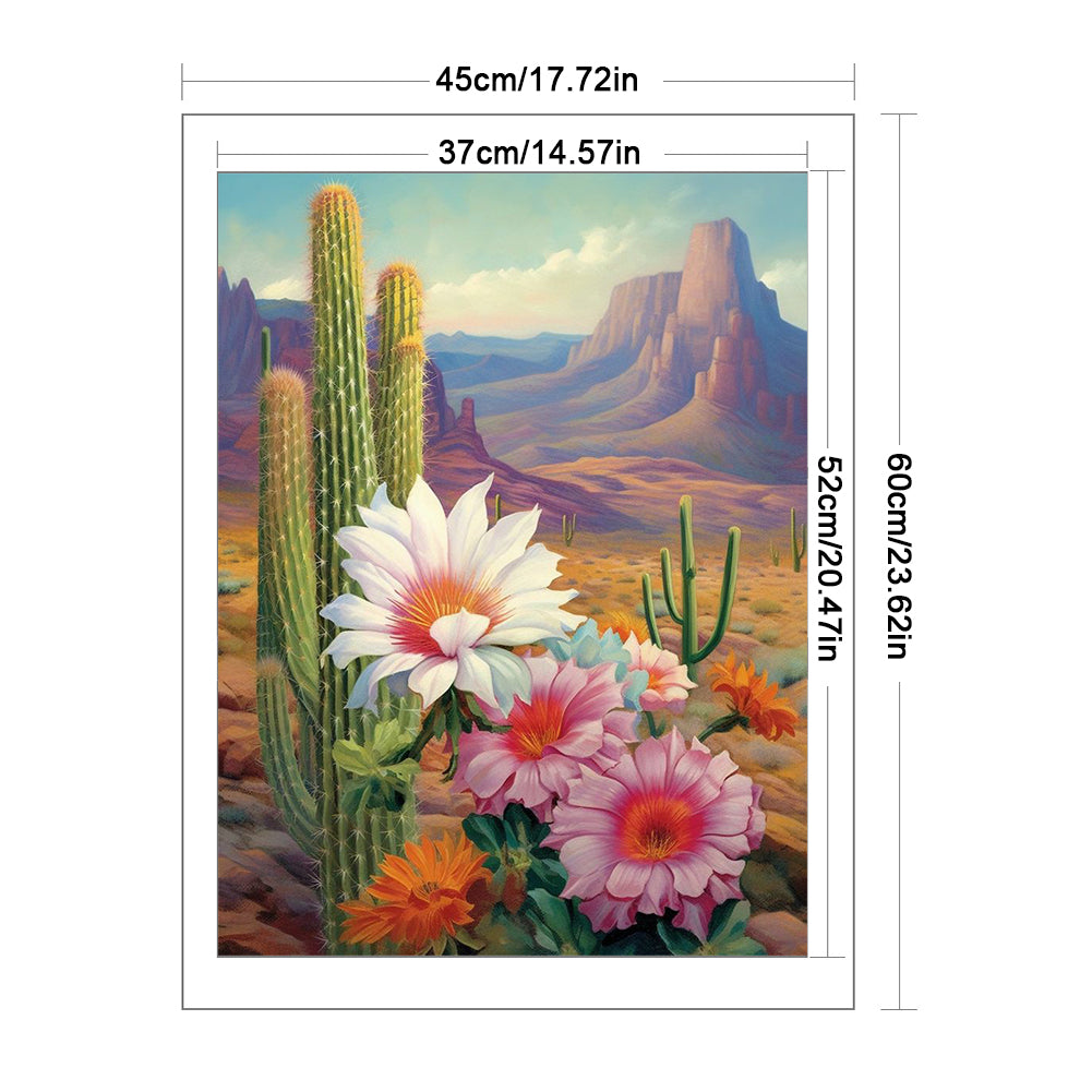 Desert Cactus Flower - 11CT Stamped Cross Stitch 45*60CM