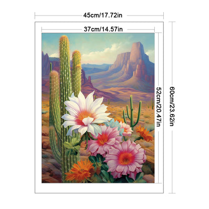 Desert Cactus Flower - 11CT Stamped Cross Stitch 45*60CM