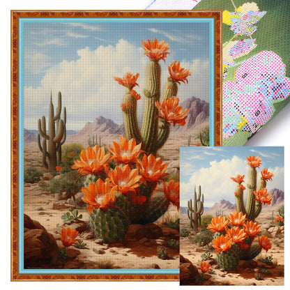 Desert Cactus Flower - 11CT Stamped Cross Stitch 45*60CM