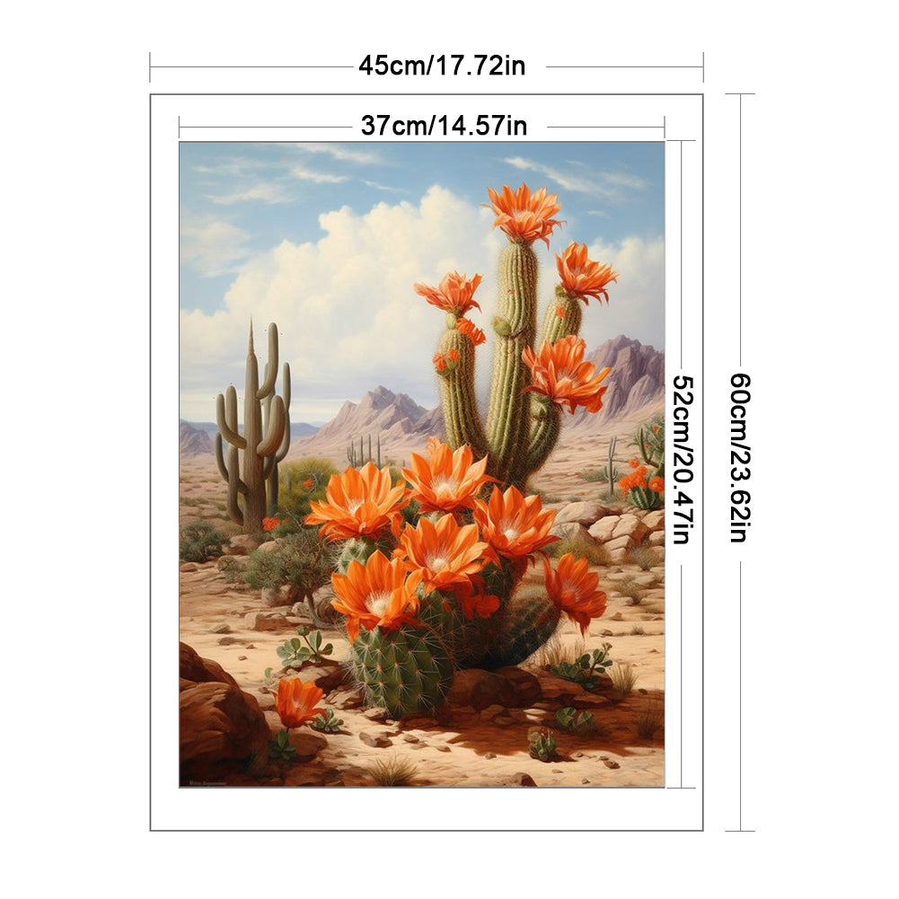 Desert Cactus Flower - 11CT Stamped Cross Stitch 45*60CM