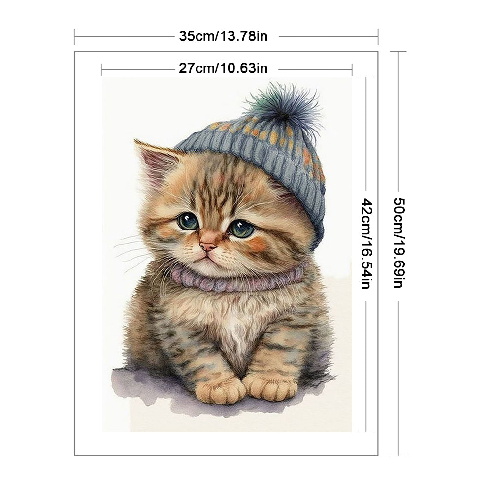 Cute Kitten - 11CT Stamped Cross Stitch 35*55CM