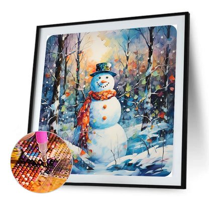 Winter Snowman - Full Round Drill Diamond Painting 40*40CM