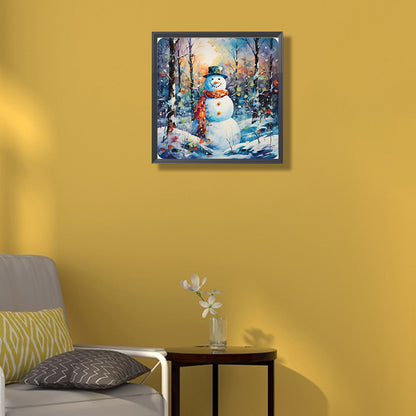 Winter Snowman - Full Round Drill Diamond Painting 40*40CM