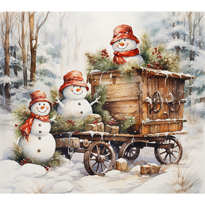 Winter Snowman - Full Round Drill Diamond Painting 45*40CM