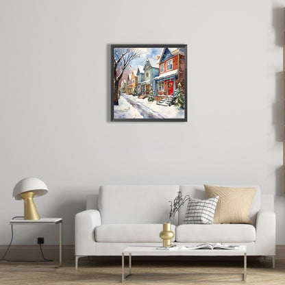 Winter Snow Street - Full Round Drill Diamond Painting 40*40CM