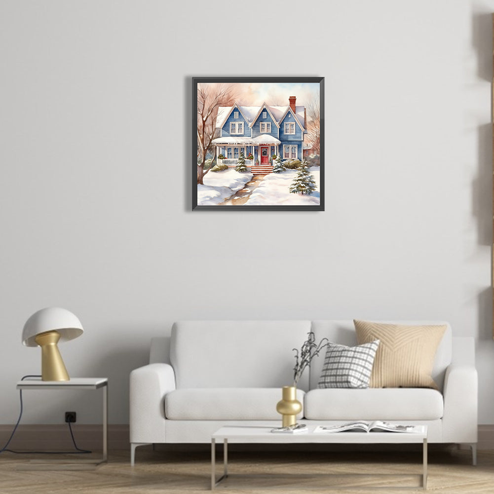 Winter Snow Street - Full Round Drill Diamond Painting 40*40CM