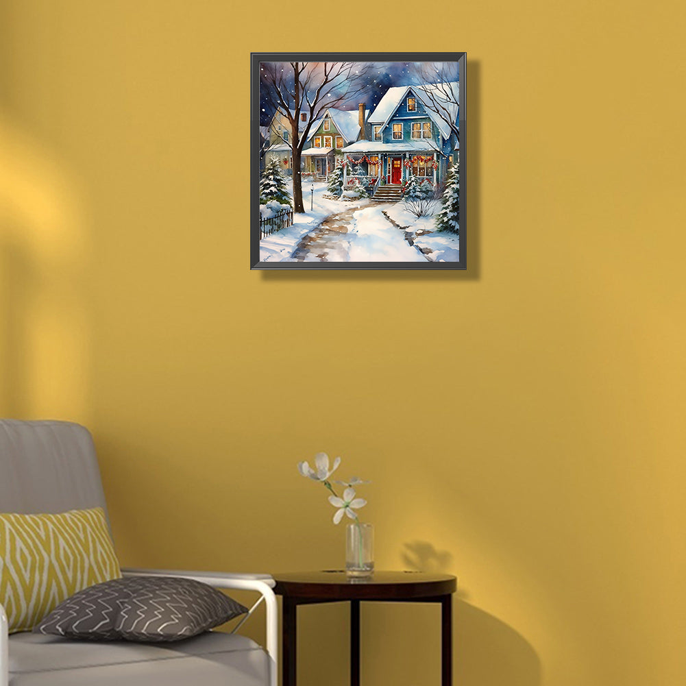 Winter Snow Street - Full Round Drill Diamond Painting 40*40CM