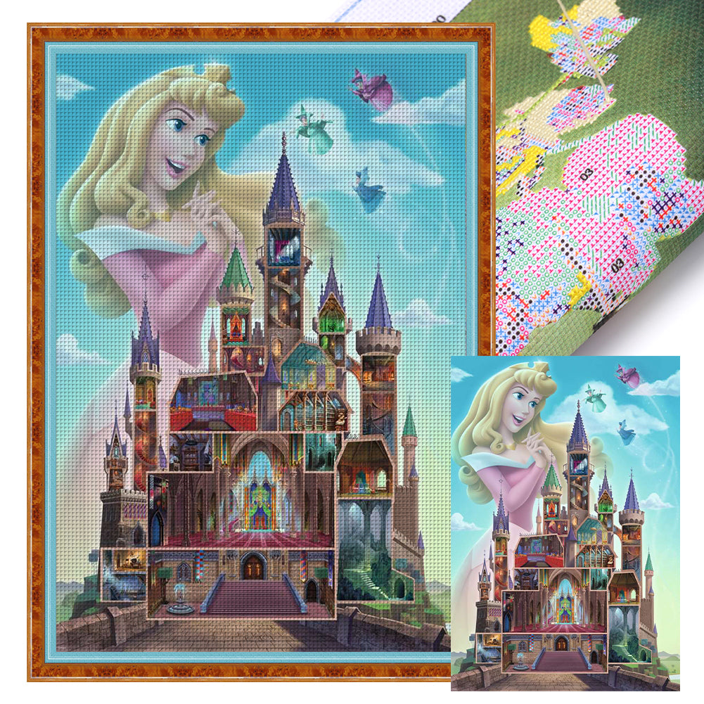 Silhouette - Disney Castle With Princess Ello - 11CT Stamped Cross Stitch 50*70CM