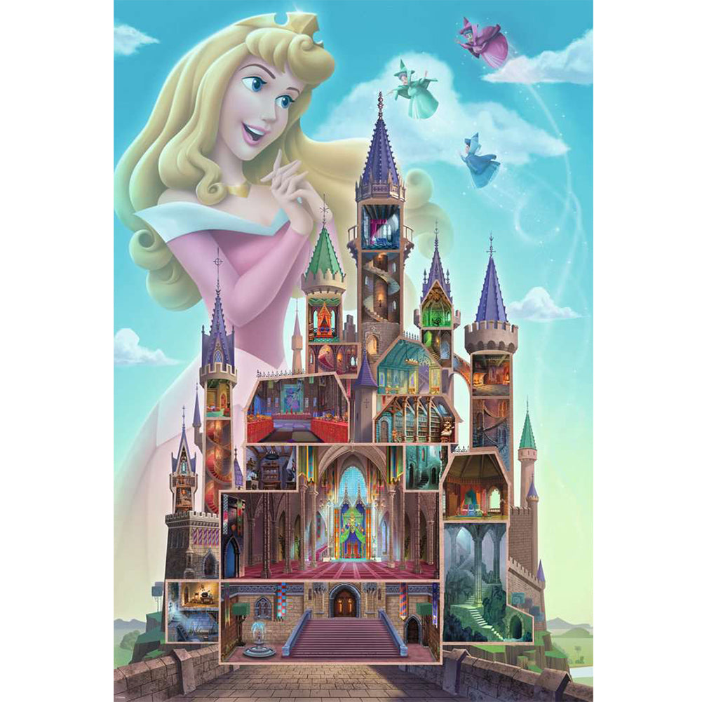 Silhouette - Disney Castle With Princess Ello - 11CT Stamped Cross Stitch 50*70CM