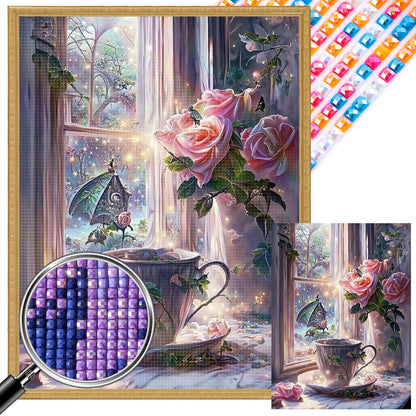 Flower Cup - Full AB Square Drill Diamond Painting 30*40CM