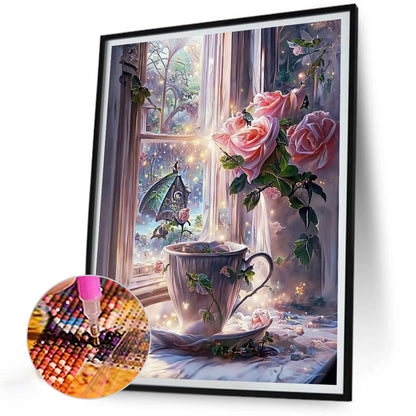 Flower Cup - Full AB Square Drill Diamond Painting 30*40CM