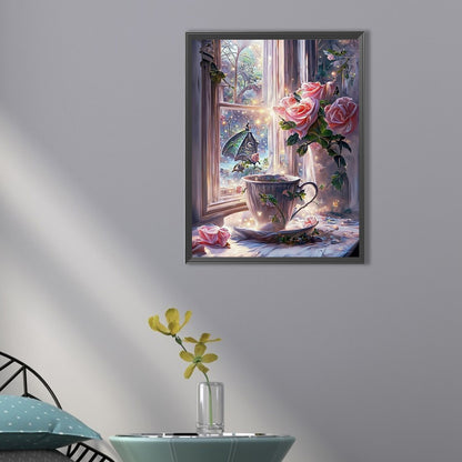 Flower Cup - Full AB Square Drill Diamond Painting 30*40CM