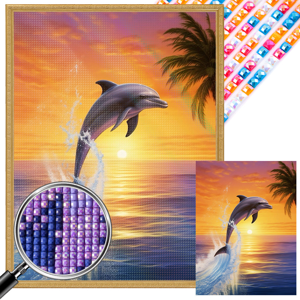 Dolphin - Full AB Square Drill Diamond Painting 30*40CM