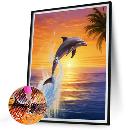 Dolphin - Full AB Square Drill Diamond Painting 30*40CM