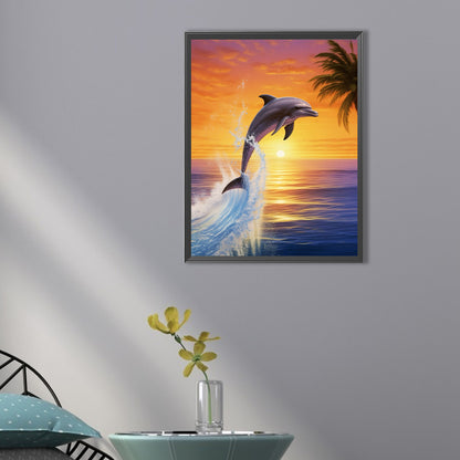 Dolphin - Full AB Square Drill Diamond Painting 30*40CM