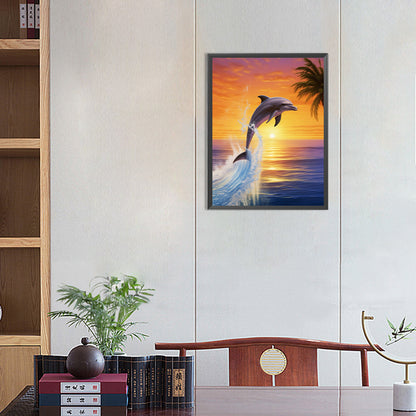 Dolphin - Full AB Square Drill Diamond Painting 30*40CM