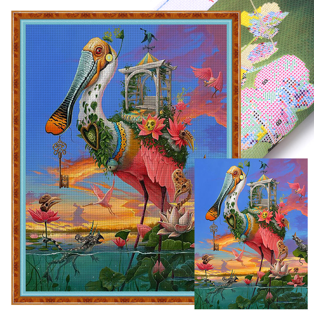 Crane - 11CT Stamped Cross Stitch 50*65CM